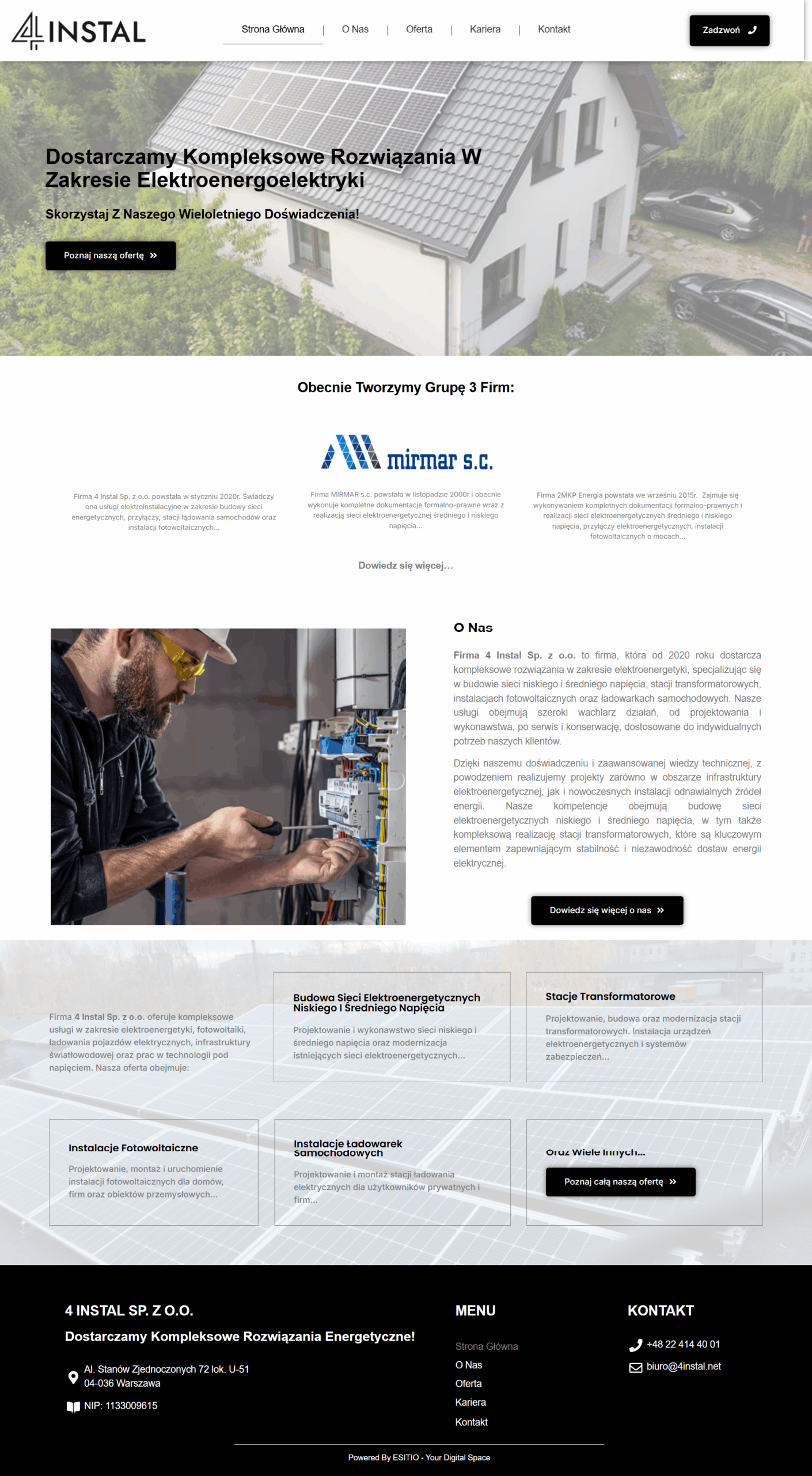 Strona internetowa- elektroenergetyka 1 ESITIO - Strony internetowe i e-commerce