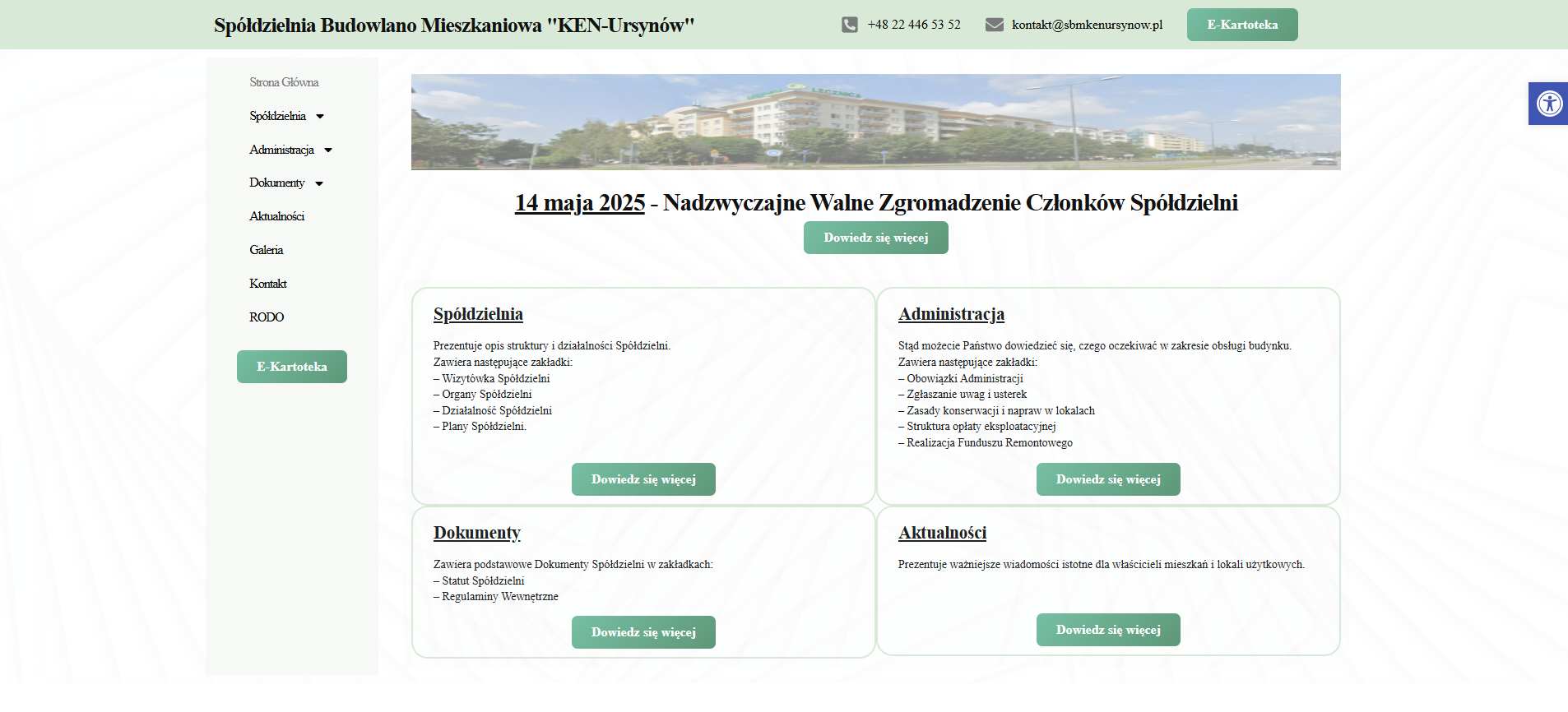 Strona internetowa- Spółdzielnia Budowlano-Mieszkaniowa 1 ESITIO - Strony internetowe i e-commerce