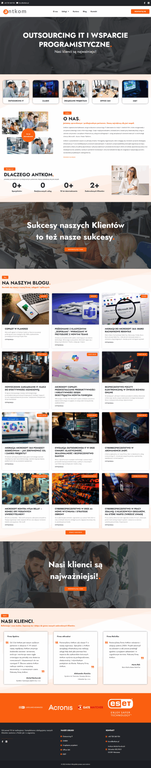 Strona internetowa – usługi IT i cyberbezpieczeństwa 1 ESITIO - Strony internetowe i e-commerce