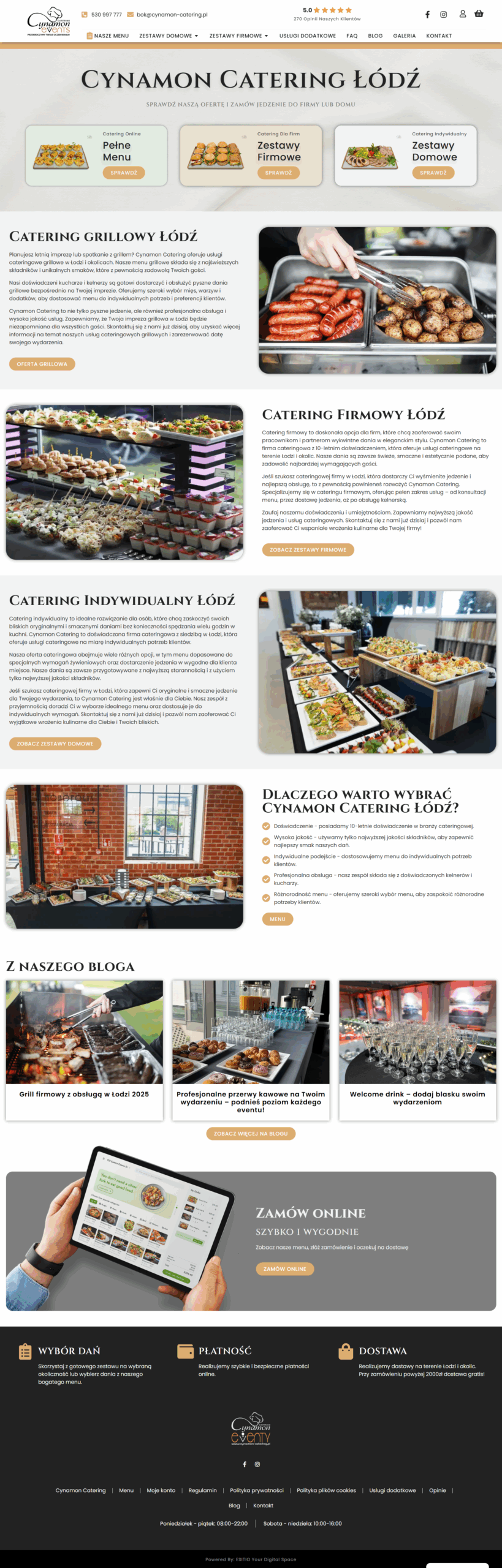 Strona internetowa- organizacja eventów i imprez okolicznościowych 1 ESITIO - Strony internetowe i e-commerce
