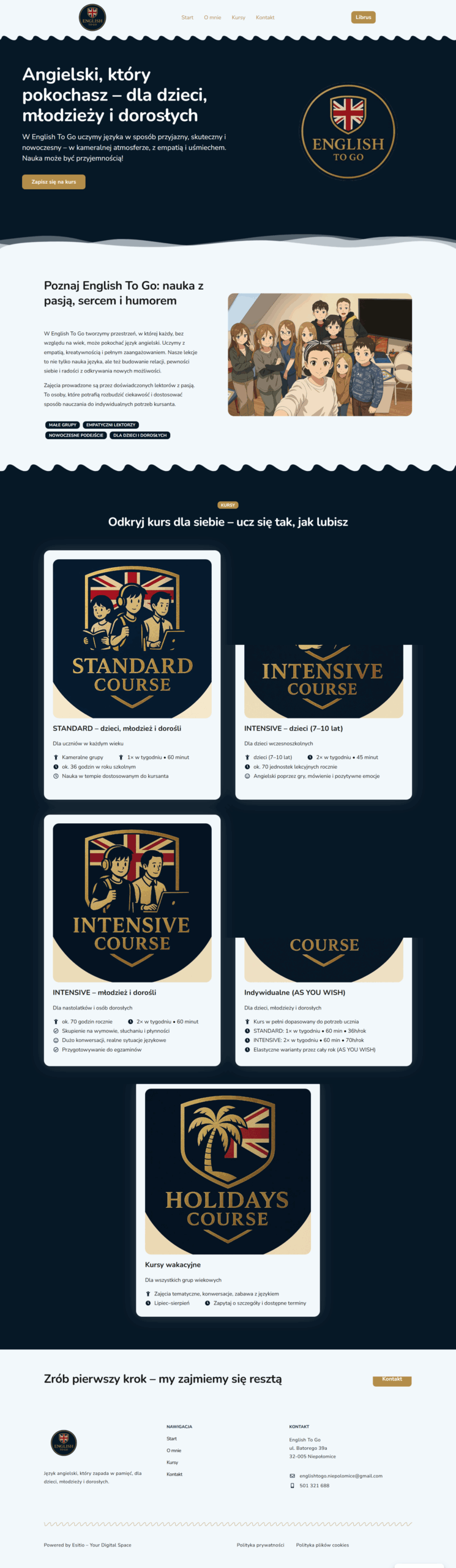 Strona internetowa- nauczanie języka angielskiego 1 ESITIO - Strony internetowe i e-commerce