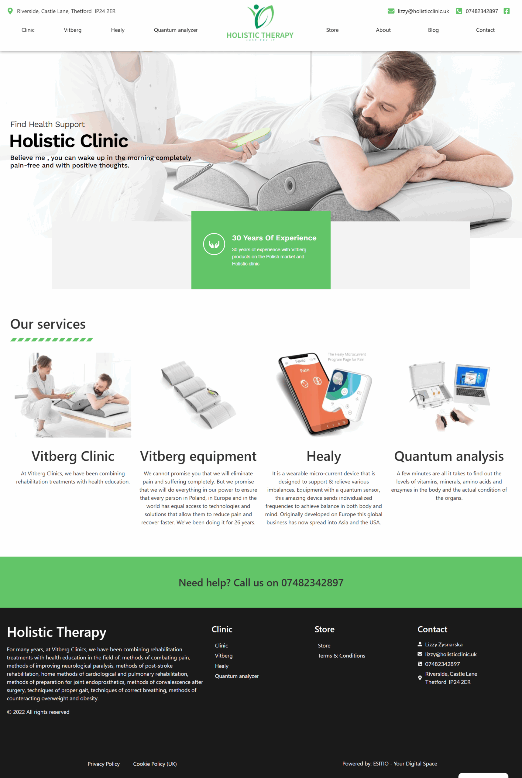 Strona internetowa- gabinet terapii naturalnych 1 ESITIO - Strony internetowe i e-commerce