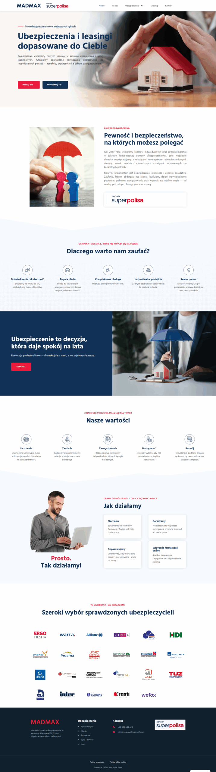 Strona internetowa- ubezpieczenia i leasing 1 ESITIO - Strony internetowe i e-commerce