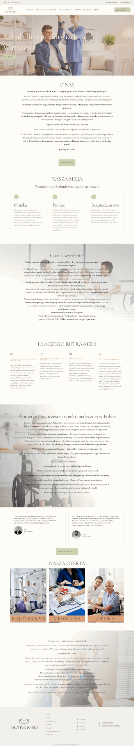Strona internetowa – rehabilitacja i opieka domowa 1 ESITIO - Strony internetowe i e-commerce